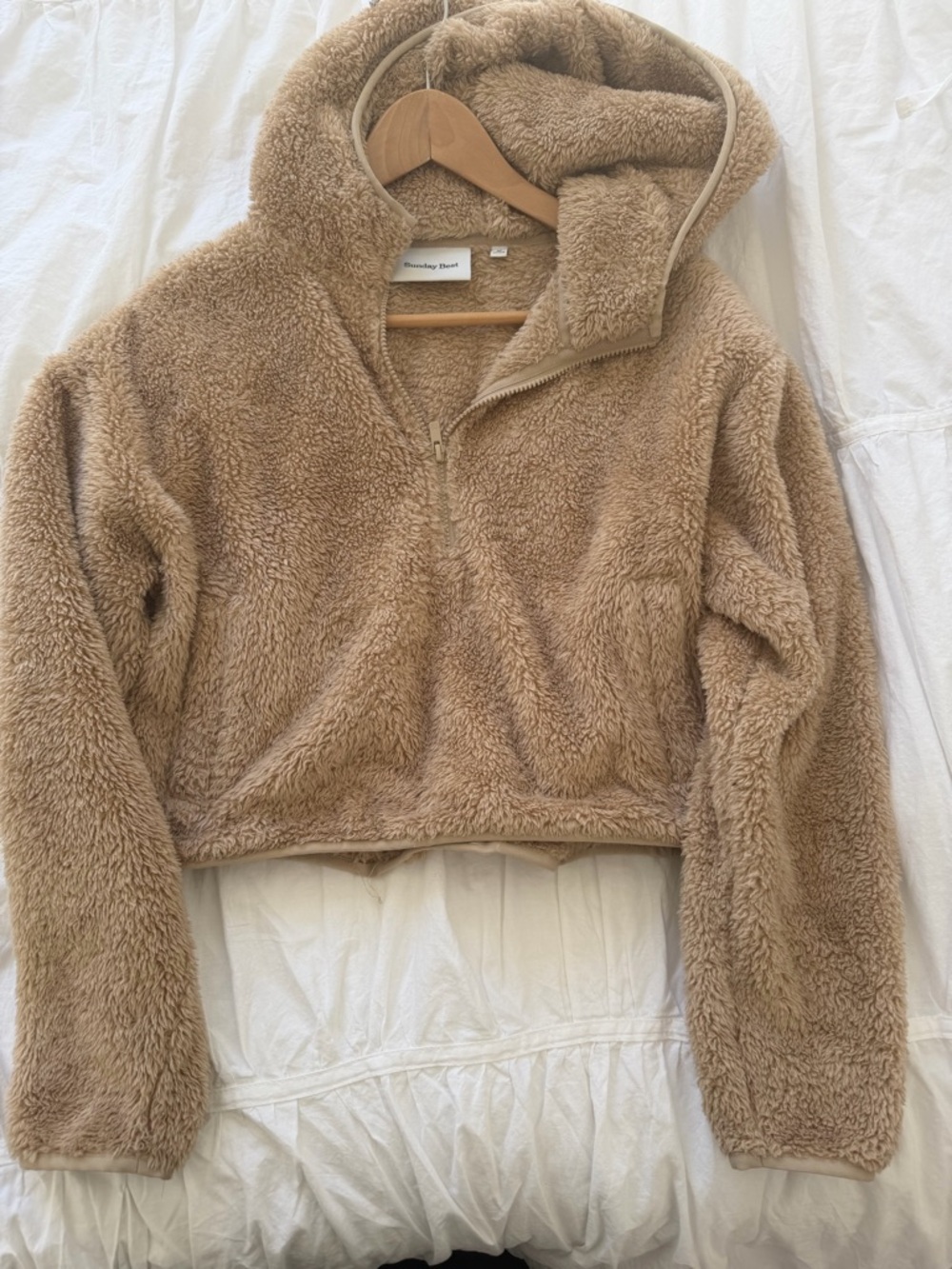 Sunday best cropped teddy quarter zip
